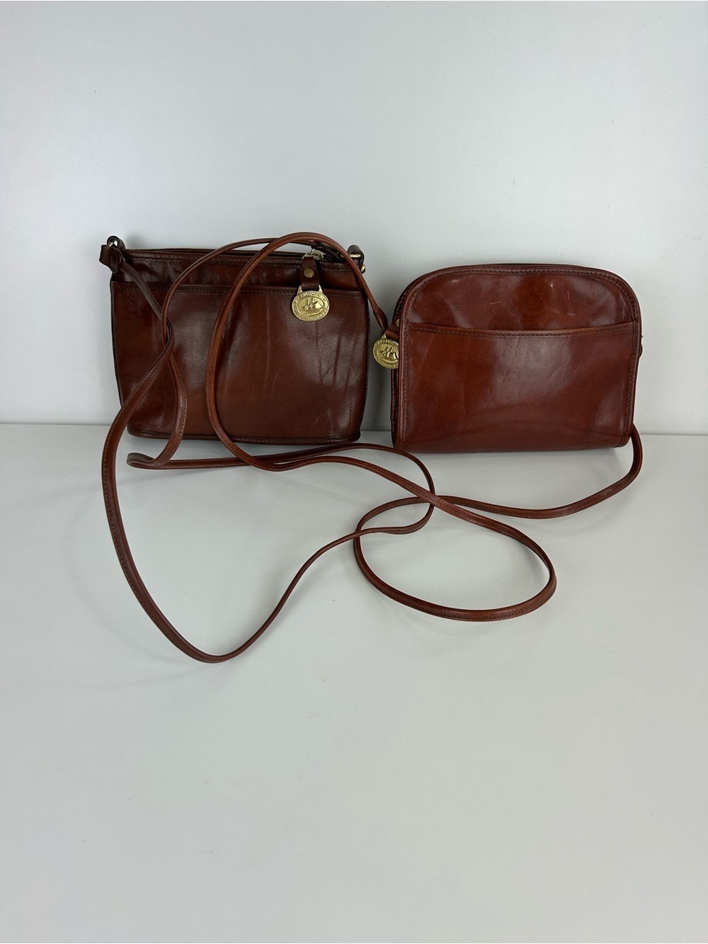 VINTAGE BRAHMIN CROSSBODY SHOULDER BAG PURSE SET OF 2